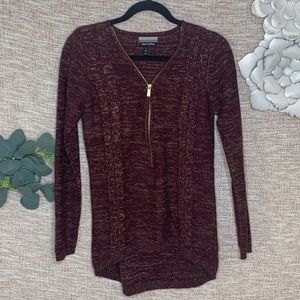 [allison brittney] Sparkle Zip Sweater